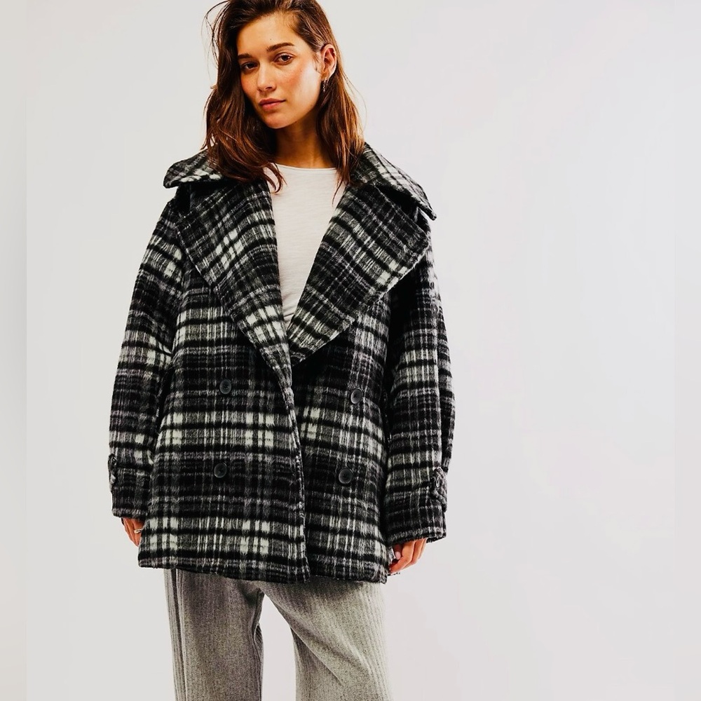 💙 FREE PEOPLE HIGHLANDS WOOL COAT LARGE WOMENS💙